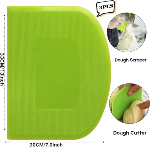 Dough Scraper Bench Scraper (3 Count)