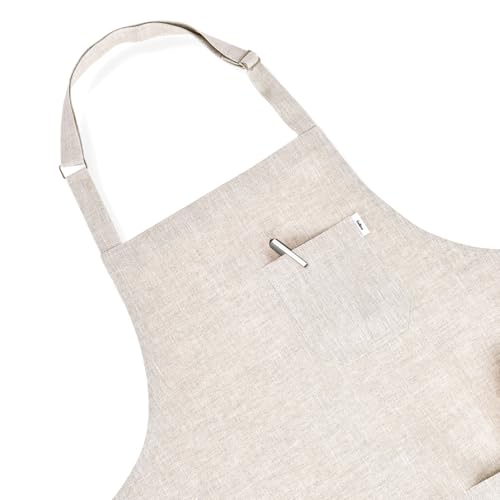 100% Pure Linen Apron Light Natural Woven
