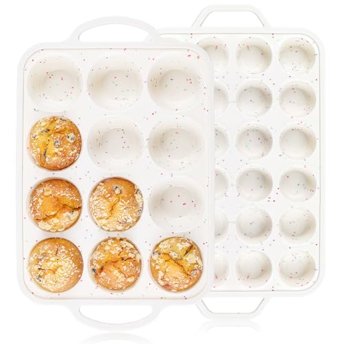 2Pack Silicone Muffin Pan for Baking with Metal Reinforced Frame (2 Count)