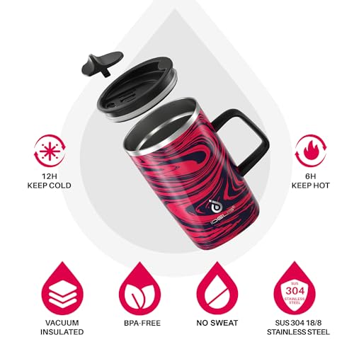 16 oz Insulated Coffee Mug with Lid and Handle