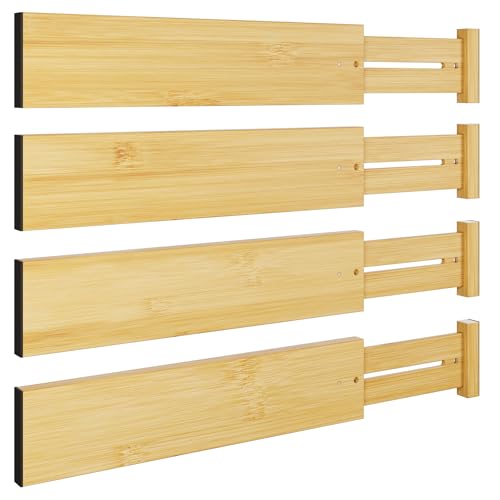 Bamboo Expandable Drawer Dividers (4 Count)