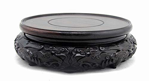 Oriental Luxury Round Elm Solid Wood Vase Display Stands Pedestal Base