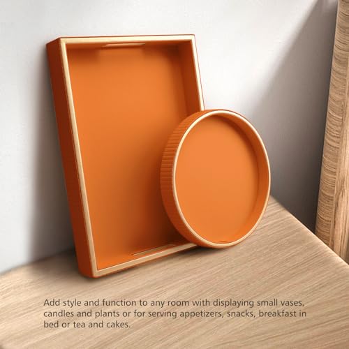 Leather Tray Desktop Storage Organizer (2 Count)