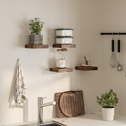 Square Floating Shelves for Wall (4 Count)