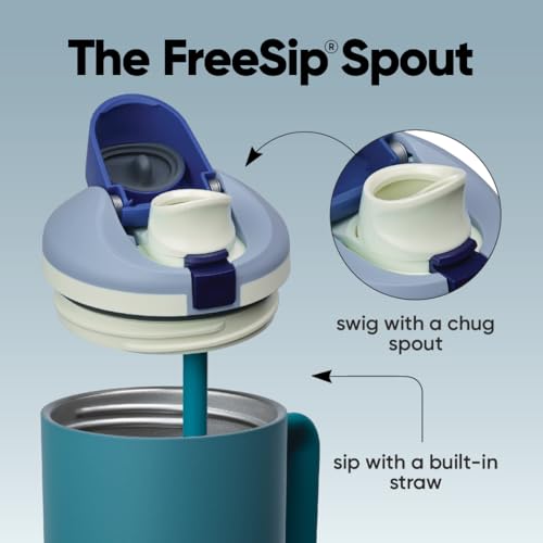 FreeSip Tumbler Insulated Stainless Steel Water Bottle with Built