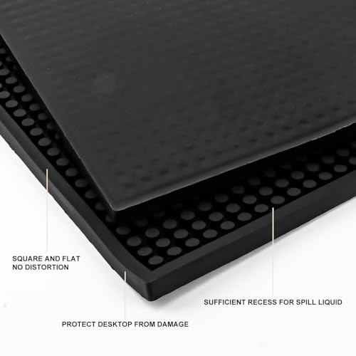 3 Pack 12 x 18 Inch Black Rubber Bar Mats (3 Count)