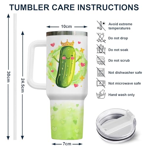 Funny Pickle Just Girl Who Loves 40 oz Tumbler with Handle