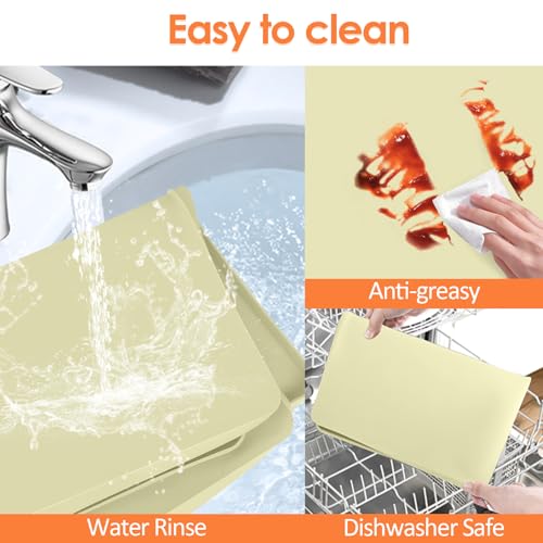 Silicone Coffee Maker Mat with Lip for Countertops 15.7''x11.8'' Sage Green