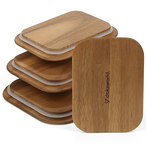 Natural Acacia Lids Set for Food Storage Glass Containers (4 Count)