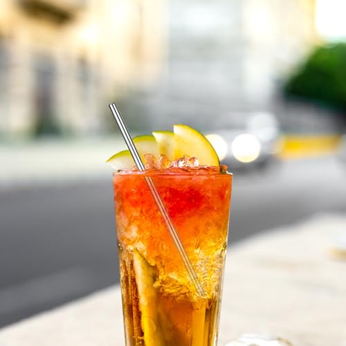 12 Pack 4.7 Inch Short Metal Cocktail Straws (12 Count)