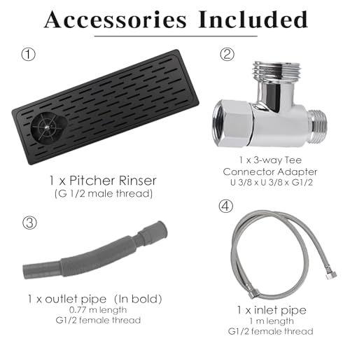 KF25 Black Stainless Steel Bar Glass Pitcher and Drip Tray Washer for Home Kitchen Hotel Cafe Restaurant