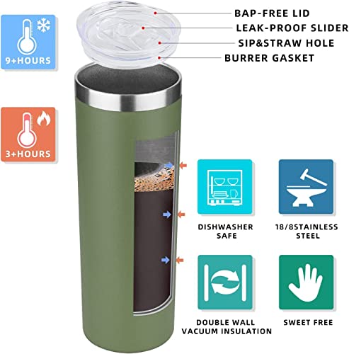 20 oz Skinny Tumblers Bulk Set (12 Count)