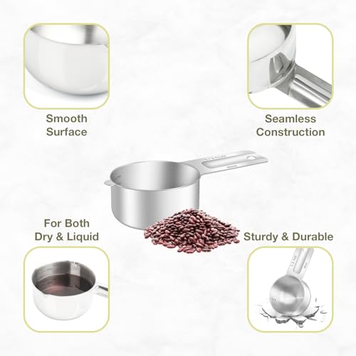 2PCS 1/3Cup (80ml, 2.6oz) Measuring Cup, Etched Inner Scale Measure Scoop (2 Count)