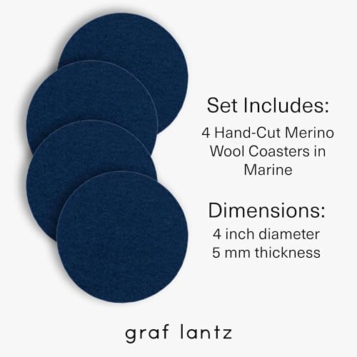 Bierfilzl Merino Wool Round Coasters Set of 4 (4 Count)