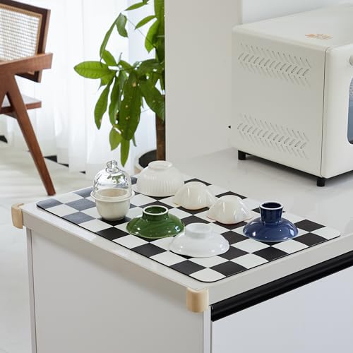 Checkered Dish Drying Mat for Kitchen Counter