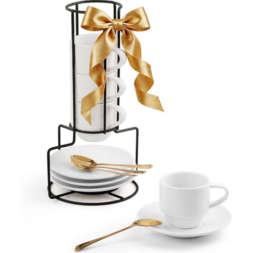 3 Ounce Espresso Cups with Saucers (4 Count)