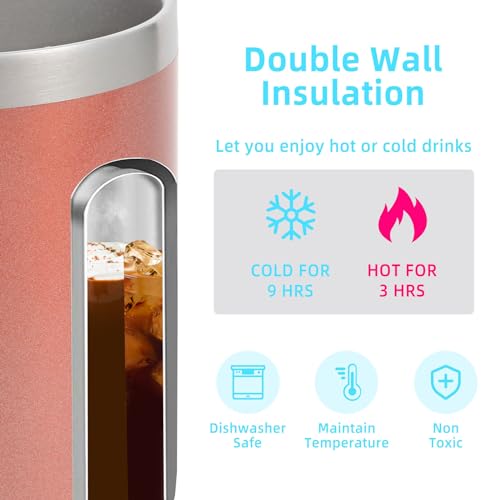 14oz Insulated Stainless Steel Coffee Mug with Lid Bulk 4 Pack (4 Count)