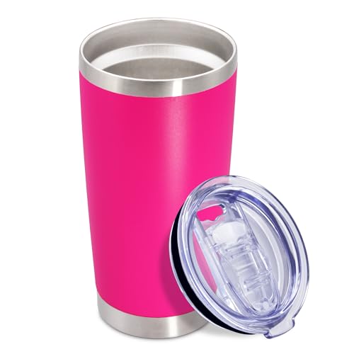 20oz Tumbler Insulated Coffee Tumblers with Lid Stainless Steel Hot Pink 1P