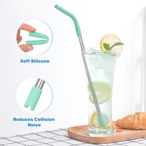 6Pcs Silicone Straw Tips for Metal Straw and Other 0.31 Inch Straws (6 Count)