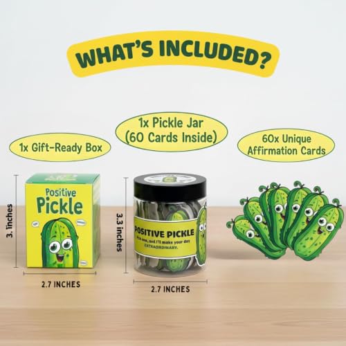 60 Positive Pickle Cards Jar