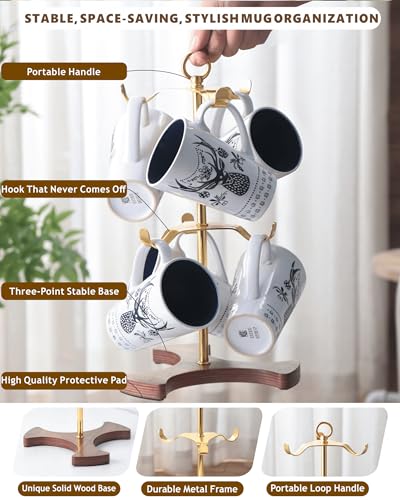 Gold Mug Holder Tree for Countertop