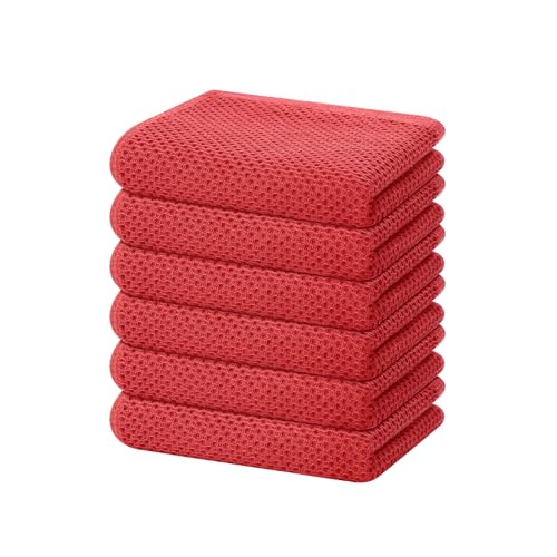 100% Cotton Waffle Weave Kitchen Dish Towels 6 (6 Count)