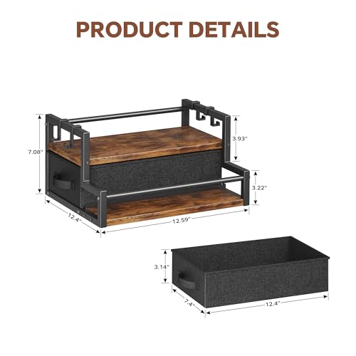 Coffee Syrup Organizer Rack with Coffee Pod Drawers and Cup Hook