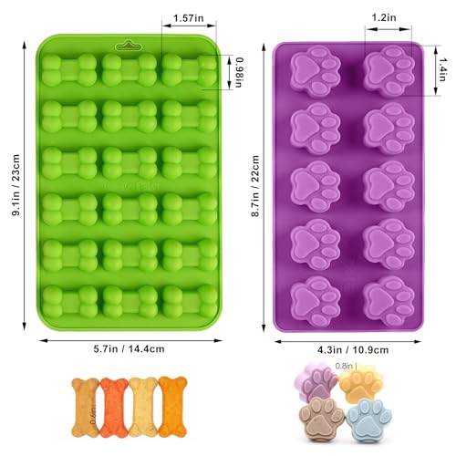 8PCS Silicone Molds Puppy Dog Paw and Bone Shape