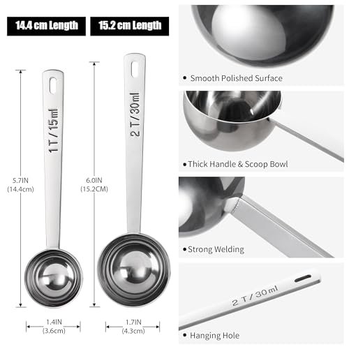 Metal 4.3in Long Handle Coffee Scoop for Ground Coffee