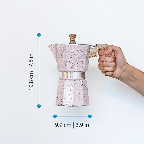Milano Stovetop Espresso Maker Moka Pot 6 espresso Cup 9.3 oz Pink