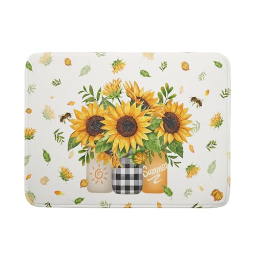 Sunflower Vases Dish Drying Mat for Countertop