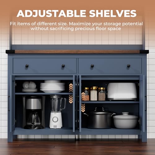 Hutch Storage Buffet Cabinet with Drawers