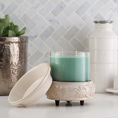 ETC 2-in-1 Candle and Fragrance Warmer for Warming Scented Candles or Wax Melts and Tarts with to Freshen Room, Sandstone