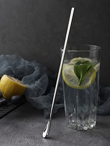 Stainless Steel Cocktail Stir Sticks with Long Handle of 6 Pieces for Coffee & Tea Drinks (6 Count)