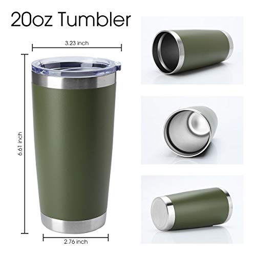 20oz Tumblers Bulk Stainless Steel Cup with Lid Double Wall Vacuum Insulated Coffee Mug for Cold & Hot Drinks 8 Pack (8 Count)