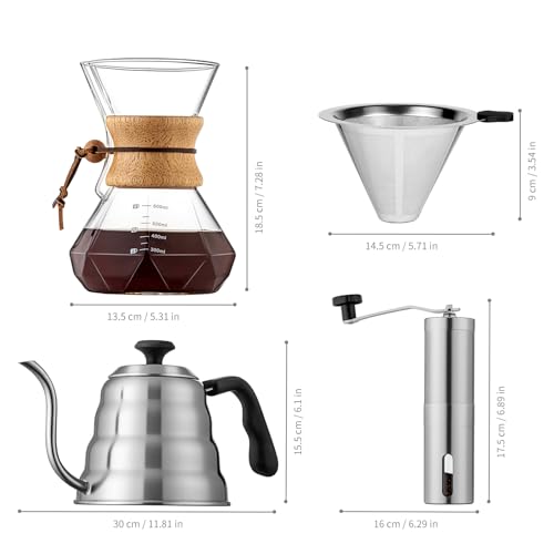 Pour Over Coffee Maker Set (4 Count)