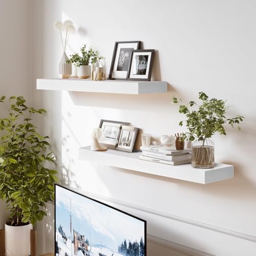 Solid Wood Floating Shelves (2 Count)