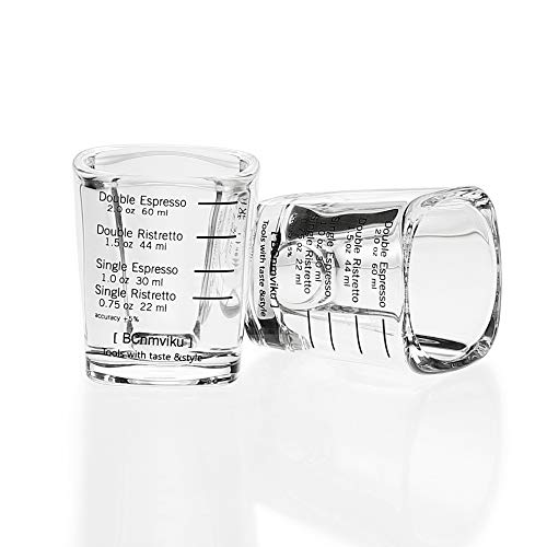 Espresso Shot Glass Liquid Heavy Sturdy Glass Shot Glasses Measuring cup Wine Glass 6 Pack 2oz (6 Count)