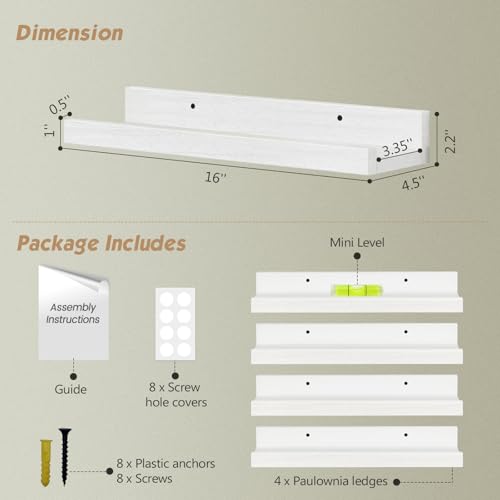 16 Inch Picture Ledge Shelf (4 Count)