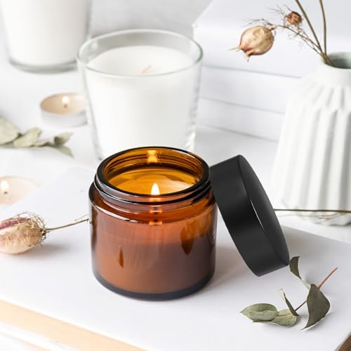 70 Pack 2 oz Amber Glass Jars with Lids (70 Count)