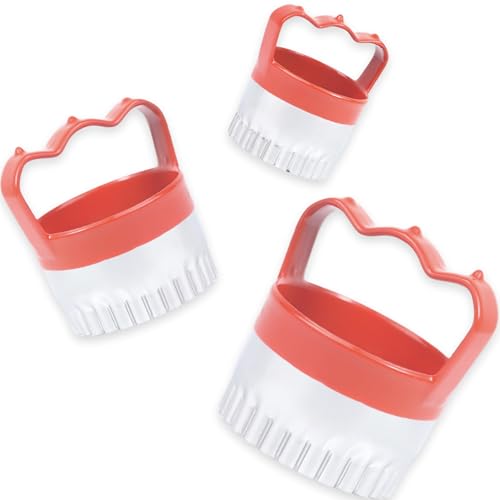3 Pcs Fluted Round Biscuit Cutters with Handle 3" 3.5" 4" (3 Count)