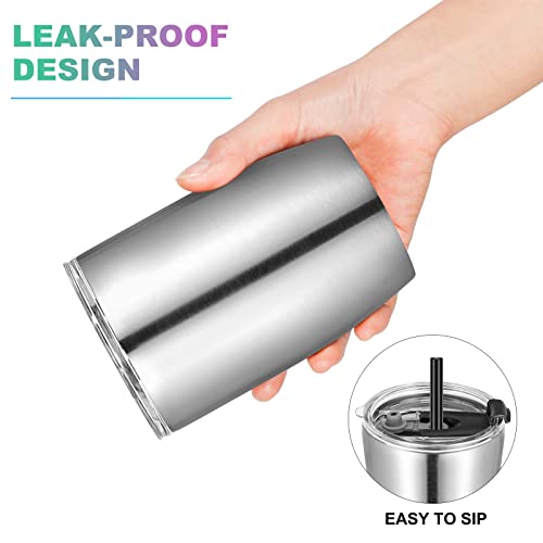 Stainless Steel 12 oz Tumblers bulk Vacuum Insulated Double Wall Travel Tumbler with Lid and Straw Reusable Tumbler (12 Count)