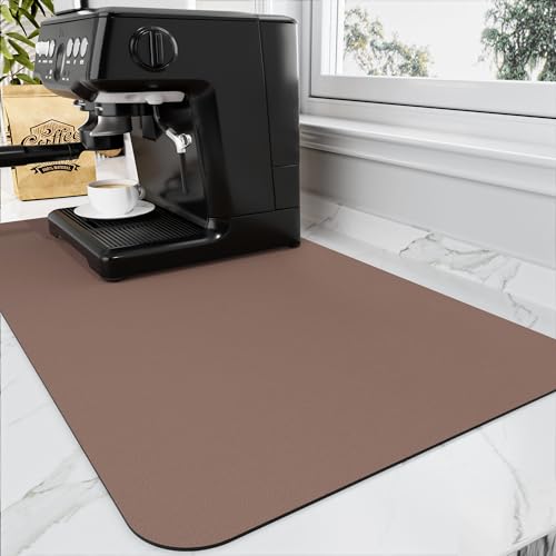 Coffee Mat Absorbent Hide Stain Rubber Backed Dish Drying Mat for Kitchen Counter