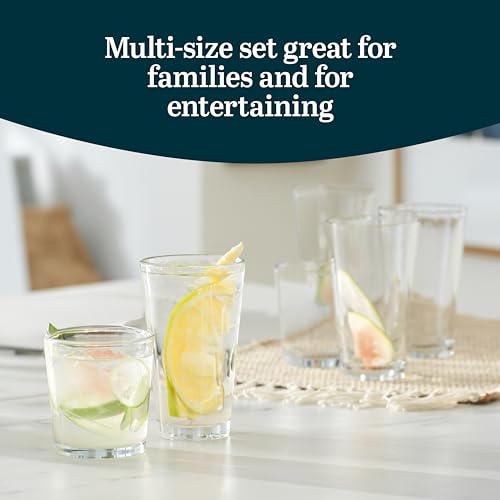 Preston Tumbler & Rocks Drinking Glasses Set of 16 (16 Count)