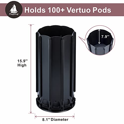 Vertuo Pod Carousel Holder 100+ Pods Capacity Black Sturdy Metal (100 Count)