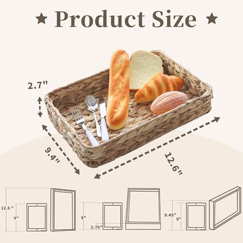 Water Hyacinth Woven Serving Tray Rectangular Hand