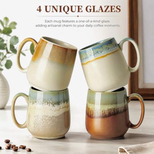 Ceramic Coffee Mugs Set of 4 (4 Count)