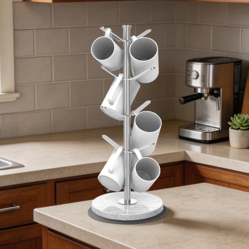 Silver Marble Mug Holder Tree with 2