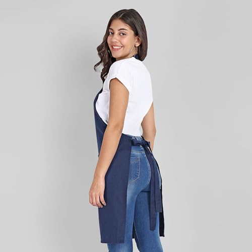 Chef ApronS Recycled Cotton Kitchen Apron with an Adjustable Neck with Long Ties (2 Count)