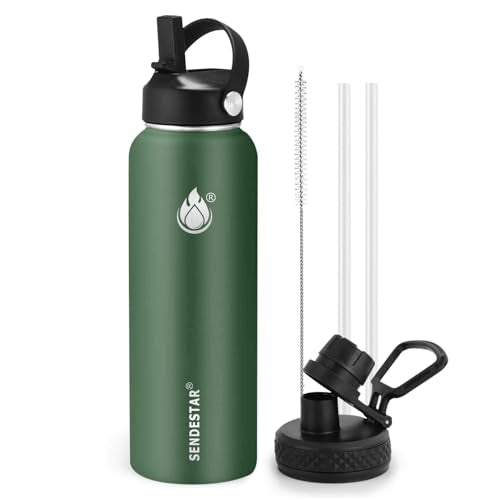 Insulated Water Bottle 40 oz with Straw